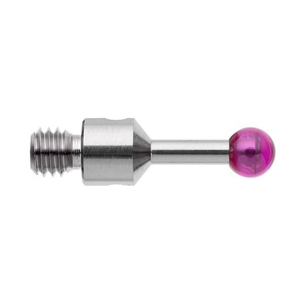 M3 Ø3 mm Rubinkugel, Schaft aus rostfreiem Stahl, L 10 mm, EAL 6,5 mm